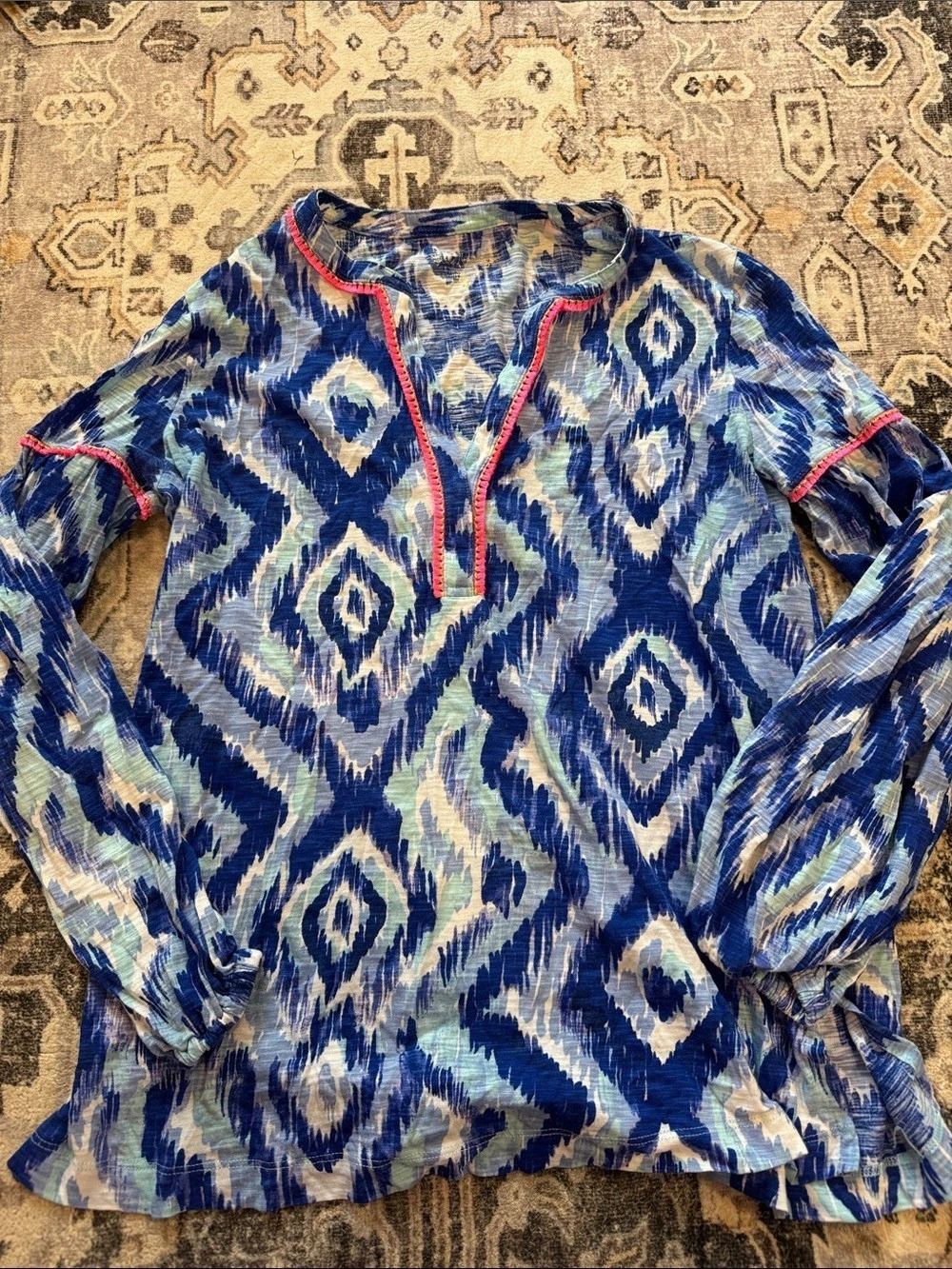 Lilly Pulitzer Women's Geometric Tunic in Blue & Pink